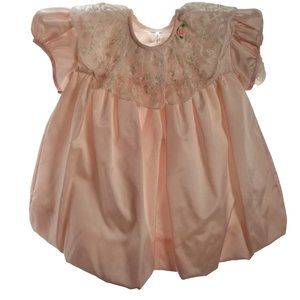 Vintage Baby Toddler Girl Doll Dress Pageant Fancy Castro 24 Pink White Ruffles